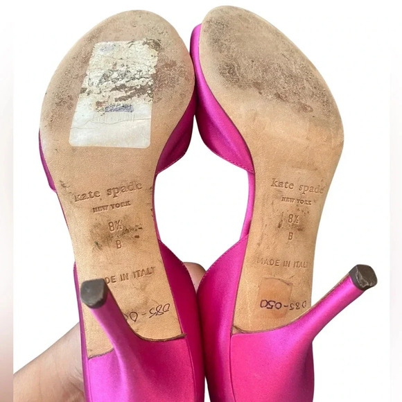 Kate Spade New York Satin Fuchsia Heels - Picture 4 of 8
